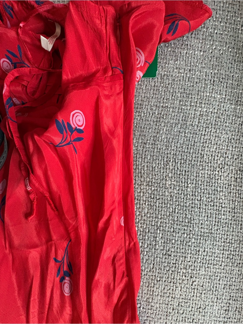 Free People Flock Together Midi Dress Red Lace Hem Size Small NWT - Picture 15 of 15